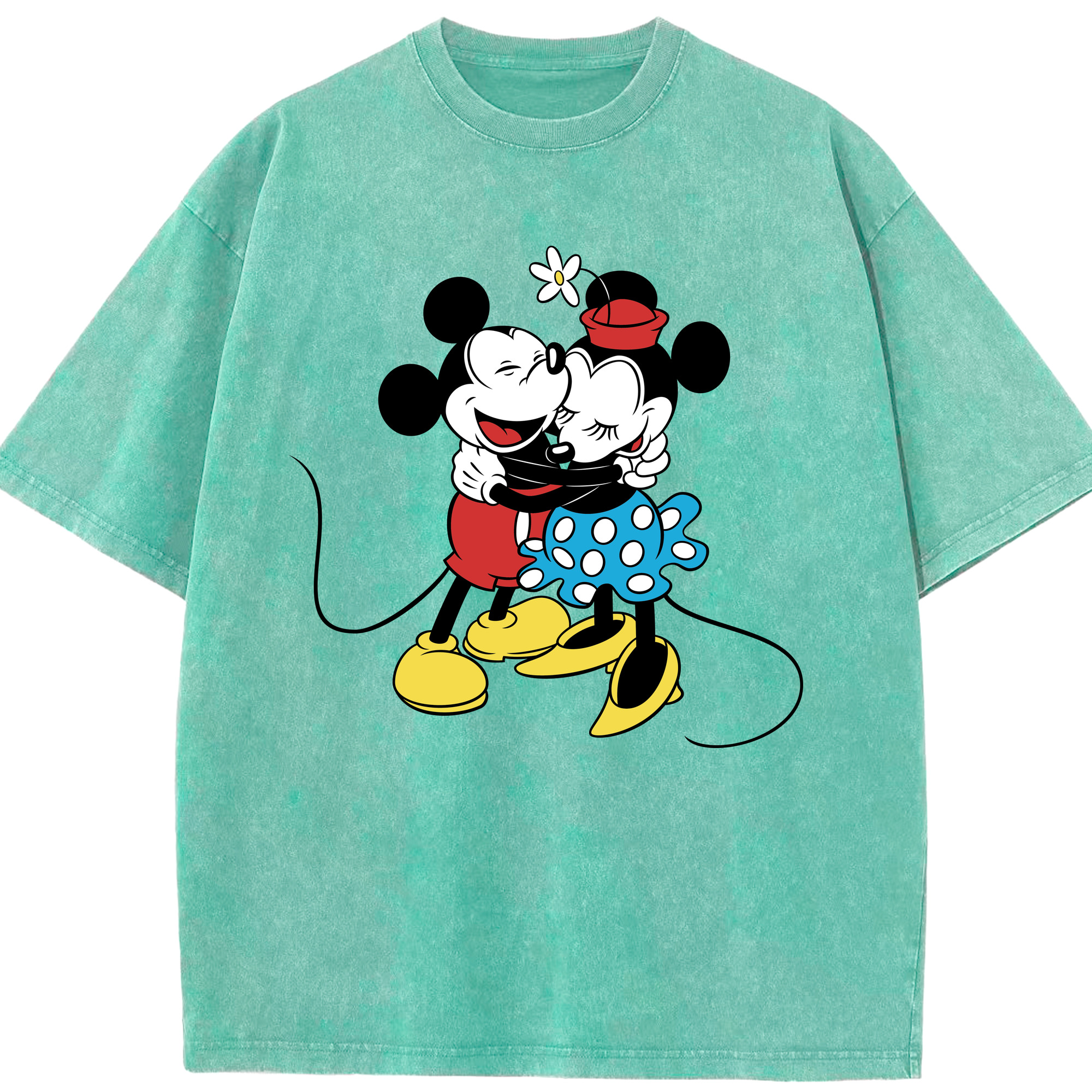 （画像用） ミッキーマウス Mickey Mouse 綿100% ヴィンテージ風 半袖Tシャツ（フロントプリント）